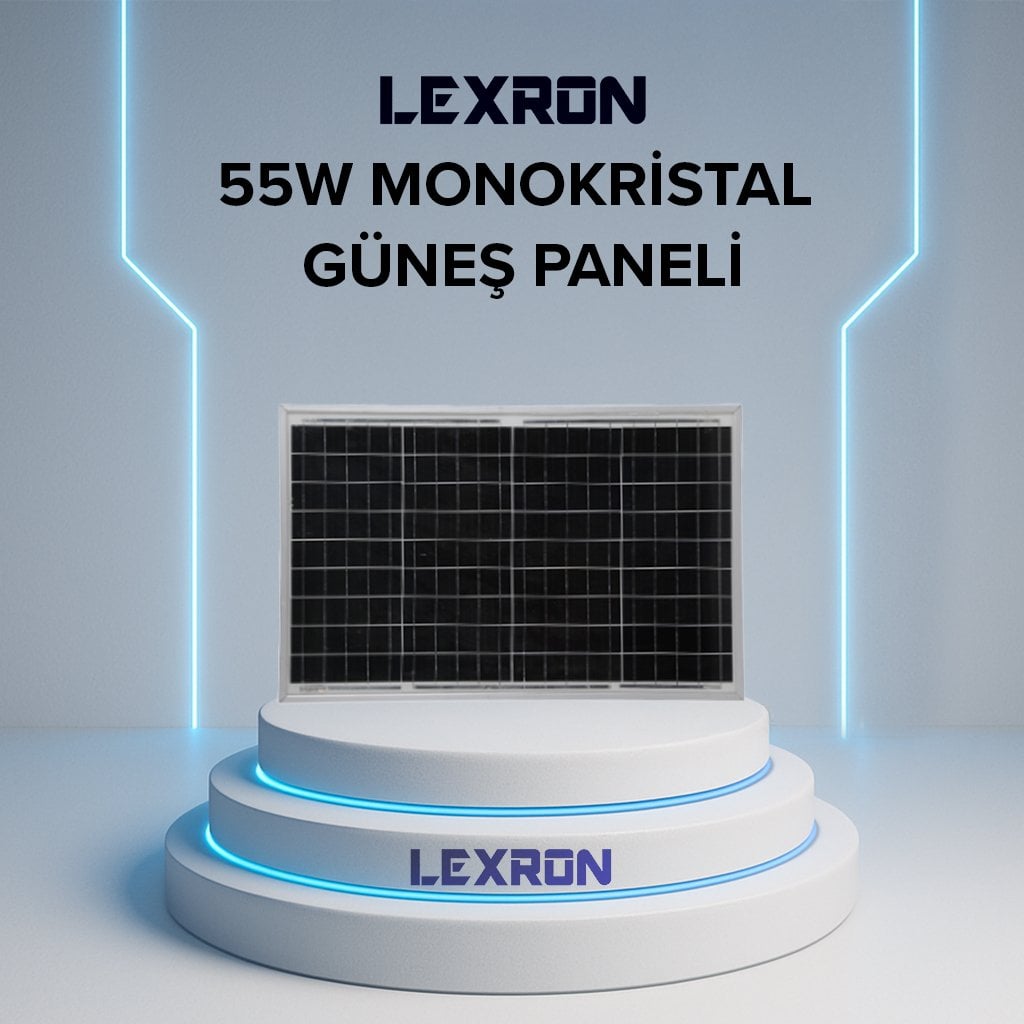55W Monokristal Güneş Paneli